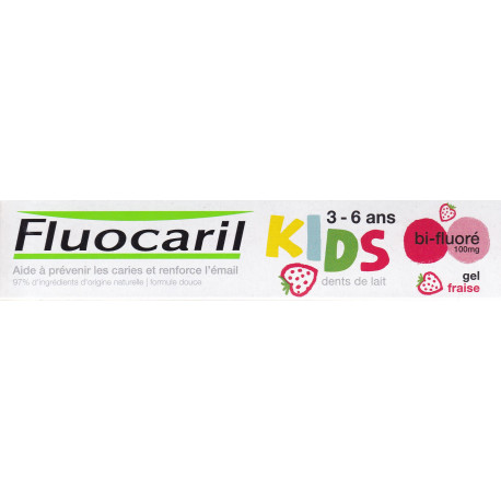 Fluocaril Dentifrice Kids 3-6 ans Gel fraise Bi-fluoré 100 mg