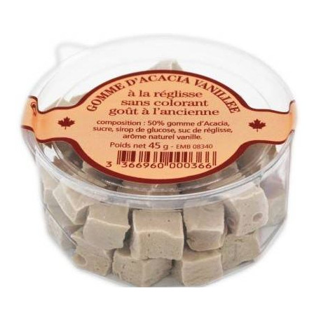 Gomme d'Acacia vanillée à la réglisse