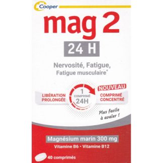 Mag 2 Comprimés Libération prolongée 24H Magnésium marin Cooper