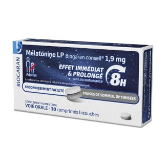 Mélatonine LP 1,9 mg Effet immédiat & Prolongé Biogaran Conseil