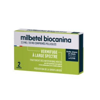 MILBETEL 2,5 mg/25 mg vermifuge petit chien ou chiot Biocanina