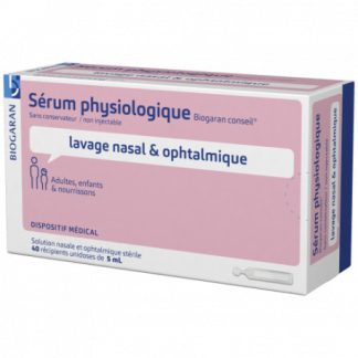 Sérum physiologique 0,9 % 40 Unidoses 5 ml Biogaran Conseil