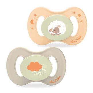 Sucettes anatomiques Duo Nuit Mouton 0 à 6 mois Luc & Léa