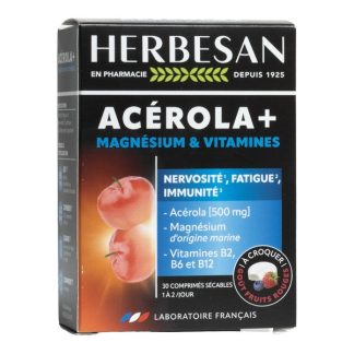 Жевательные таблетки Herbesan Acerola+ с магнием и витаминами
