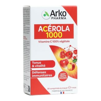 Жевательные таблетки Arkopharma Acerola 1000 растительного происхождения