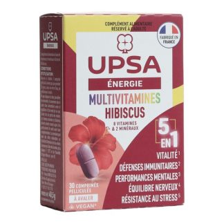 UPSA Energy Мультивитаминные таблетки с гибискусом 5-в-1