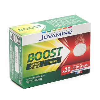 Шипучие таблетки Juvamine Boost с сибирским женьшенем и таурином