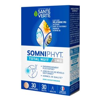 Santé Verte Somniphyt Total Night мелатонин, таблетки 1 мг