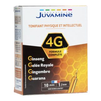 Juvamine 4G Женьшень Маточное молочко Гуарана Имбирь в ампулах